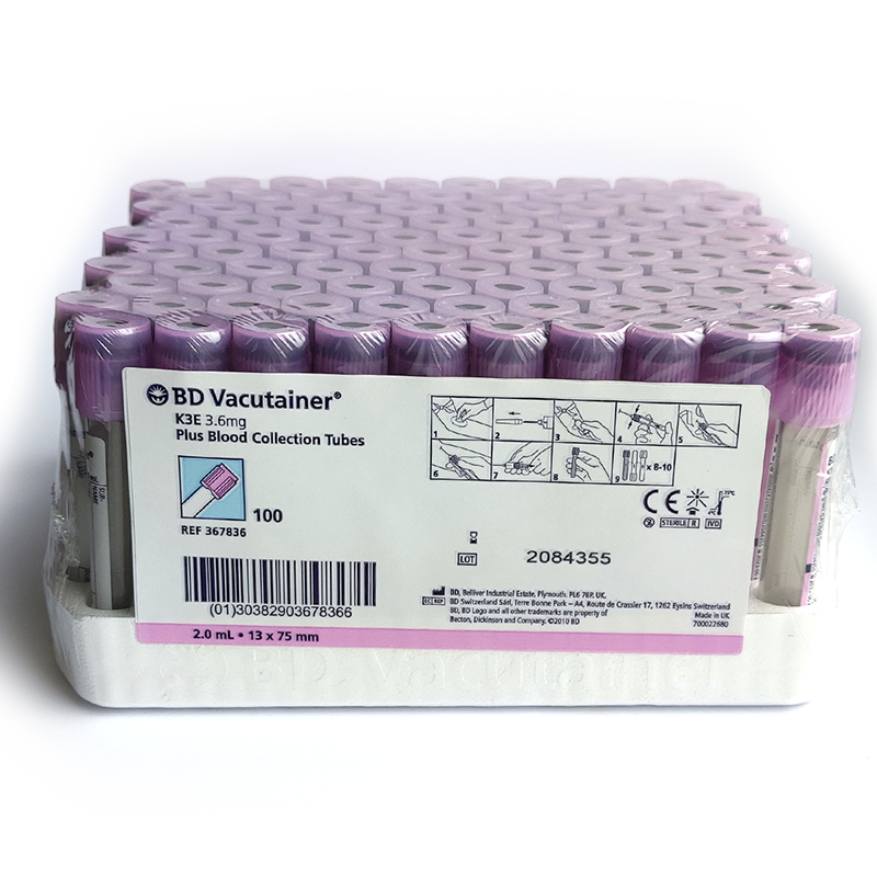 Пробірки вакуумні BD Vacutainer® Plus з К3 ЕДТА 2 мл, 100шт (367836)